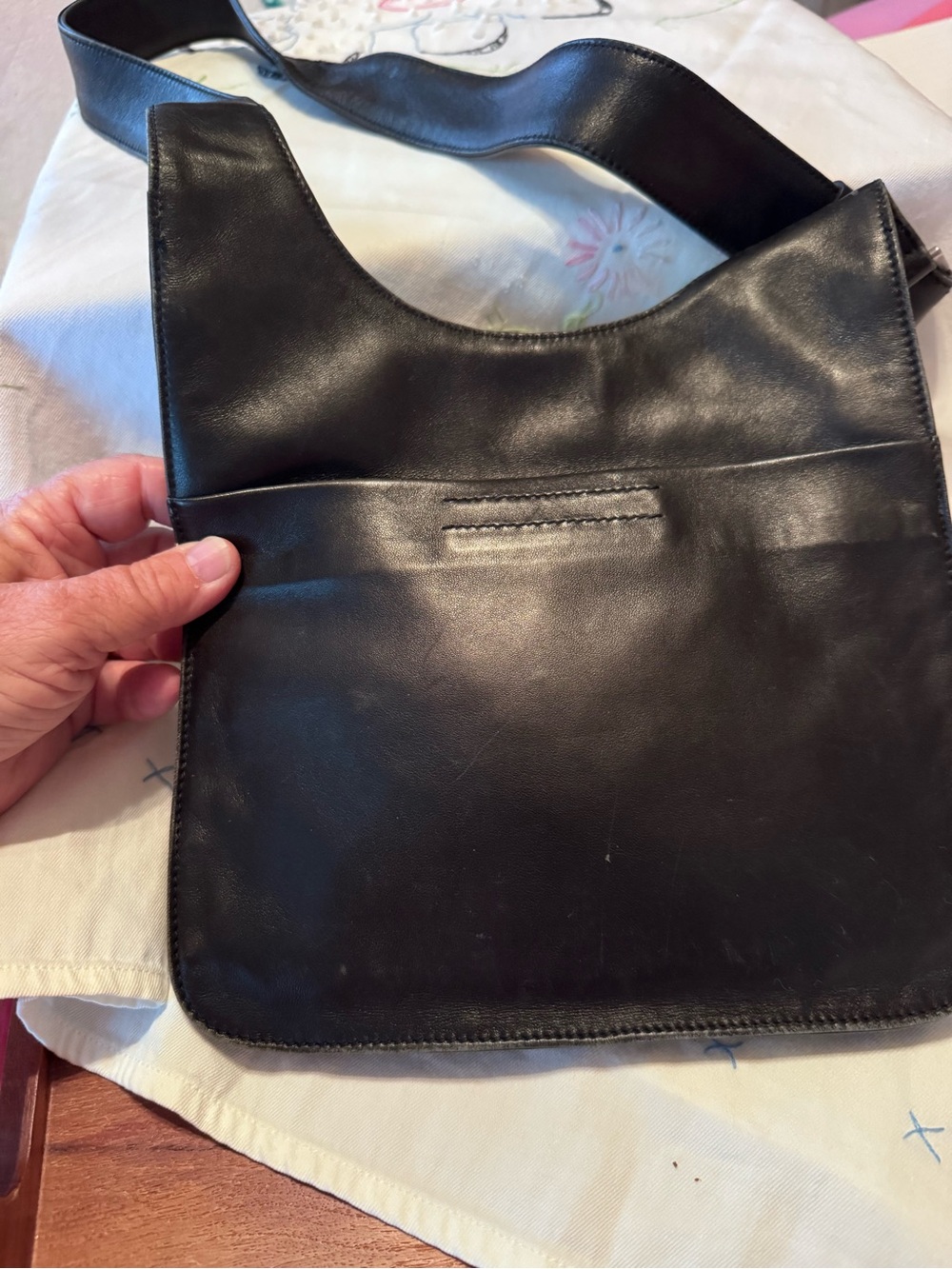 Prada Black Leather Messenger Bag